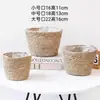 Atacado de Fabricante Transfronteiriço Cestas de Flores e Vasos de Flores Tecidos de Rattan e Junco, Itens de Decoração para Casa de Boca Larga, Vasos para Plantas Suculentas de Interior