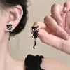Pendientes de borla con diamantes, estilo chica hot dulce y genial, versátiles para ir al trabajo, pendientes elegantes y lujosos de alta gama.