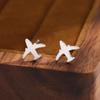 Pendientes pequeños, frescos y sencillos con diseño de avión creativo y bonito con personalidad para mujer, venta al por mayor