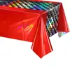 Amazon transfronteiriço toalha de mesa de pe xadrez vermelho preto e branco decoração de festa de aniversário de carro festa de corrida toalha de mesa descartável