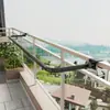 Tendedero de balcón, barandilla anti-robo para marco de ventana, barra retráctil para colgar ropa, instalación sin taladro, perfecto para secar toallas y mantas al aire libre