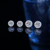 Pendientes de moissanita en forma de D de plata esterlina S925 para hombre y mujer, diseño clásico de bolso redondo con diamantes, pendientes de 1 quilate que combinan con todo.