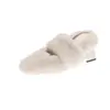 2026 Ropa de abrigo Tacón grueso Zapatos semiabiertos Zapatos peludos Invierno Temperamento Pantuflas de tacón alto Personas bajas Cálido Nuevo estilo Aumento de altura