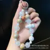 Corrente de celular com pingente de nuvem tridimensional, corrente de celular com contas mistas de flor de amor, artefato anti-perda, pulseira de pulso, atacado