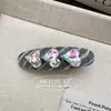 Pinza para el pelo coreana de alta resistencia, exquisita, con rayas de colores, pinza de pico de pato, clip lateral de alta gama, accesorio para el flequillo para mujeres, venta al por mayor