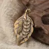 Venda Direta da Fábrica Chaveiro da Fortuna em Forma de Folha de Latão Estilo Chinês Retro Artesanato de Presente Criativo Venda por Atacado Dropshipping