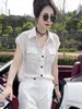 Moda Verano 2026 Lujo Ligero Ligeramente Transparente Lunares Solapa Manga Corta Camisa para Mujer Elegante Versátil Top Delgado