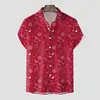 Top europeo y americano nuevo para hombre transfronterizo Azul Hawaiano súper venta Camisa de manga corta con estampado digital 3D