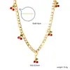 Péndulo de Clavícula de Metal 18K con Goteo de Aceite de Chile de Venta Caliente Europea y Americana Estilo Frío Elegante Diseño Exagerado Collar Joyería para Mujeres