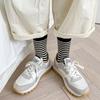 Meias listradas meias infantis de comprimento médio mocha outono e inverno meias estilo japonês estilo coreano primavera e outono vintage ins estudantes da moda