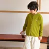 Esenciales para Salidas de Primavera para Niños Moda de Primavera 2026 Chaqueta Suéter Bordada para Niños y Niñas, Elegante Cárdigan Rayado de Punto Suave
