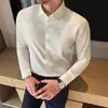 Nova Camisa Masculina de Cor Sólida com Manga Longa, Absorvente de Suor, Sem Costura, Venda Direta da Fábrica, Dropshipping - Primavera 2026