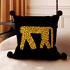 Almohada Artística Animal Leopardo Color Rico Estilo Nórdico de Nicho Funda para Cojín de Cintura de Gamuza Cojín para Sofá Sala de Estar