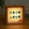Luz de Noche de Viento Estilo Chino Marco de Fotos Adornos de Mesita de Noche de Boda Lámpara de Ambiente Regalo de Cumpleaños Caligrafía DIY