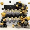 Venta Caliente de Nuevo Producto Transfronterizo Fiesta de Año Nuevo Empalme Negro Dorado Multicolor Cortina de Tela de Lluvia Banner Diseño de Pared de Fondo