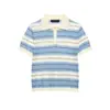 Camisa de punto de manga corta a rayas con cuello para mujer, estilo europeo y americano, de verano. Color de la imagen, Otras fuentes, Fábrica