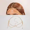 Accesorios para el Cabello Ins Transfronterizos Europeos y Americanos Diadema de Cadena de Perlas Adornos Faciales Exóticos Simples con Perlas