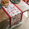 25 Novas Bandeiras de Mesa de Exportação Transfronteiriça, Borlas de Árvore de Natal em Jacquard Tingido em Fio, Toalhas de Mesa Domésticas, Bandeiras de Mesa, Bandeiras de Cabeceira, Toalhas de Cobertura