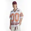 Camiseta de Malla con Estampado Digital para Hombre Jie Zhan 2026 Primavera y Verano Nueva Retro Americana Transpirable que Absorbe el Sudor de Manga Corta