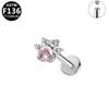 Gai Bei Pendientes de Piercing Transfronterizos Europeos y Americanos de Titanio G23 Labio Zirconia Colorida Clavos Joyería de Piercing de Rosca Interna de Alta Gama