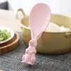 Cuchara de Arroz Vertical para Conejo Antiadherente Cocina Hogar Pala de Arroz Plástico de Paja de Trigo