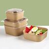 Caja de Embalaje Desechable Caja de Almuerzo de Papel Kraft para Exteriores Estilo Camping Caja de Almuerzo para Picnic Vajilla Estilo Camping Caja de Almuerzo de Comida Rápida Fruta