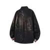 Estilo chinês bloco de cores estilo étnico botão de sapo padrão de dragão camisa de veludo cotelê solta casual tendência retrô jaqueta casaco masculino