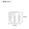 56 dentes 50ml PET garrafa de plástico transparente boca larga doces biscoito acrílico grau alimentício frasco de embalagem garrafa