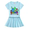 Verão 2023 Nova Roupa Infantil Coreana Vestido de Manga Curta Meia-manga Saia Plissada Fina de Bebê
