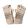 Luvas de Tricô Unisex Cashmere 2025 Outono/Inverno Novo Estilo Jacquard Sensível ao Toque Quente à Prova de Vento para Ciclismo Cinco Dedos