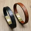 Pulsera de cuero para hombre con hebilla de aleación, pulsera de cuero, pulsera con hebilla de color acero inoxidable, pulsera vintage brillante, venta caliente transfronteriza