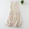 Vestido Floral Colorido em Degradê 2026 Verão Fresco Estilo Coreano Emagrecedor Sem Mangas Regata Longo
