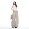 Diseño bordado de ajuste limpio retro americano, corte relajado, marca moderna unisex, jeans de pierna ancha sueltos y curvos