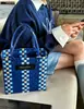 Cesta de Vegetais Puramente Tecida à Mão Bolsa Grande Capacidade Sacola de Compras Armazenamento para Férias Piquenique Azul Nova Bolsa Feminina 2025