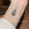 Atacado do Fabricante Pingente de Cabacinha de Jade Xiaohongshu com Cravação em Prata S925, Novo Design Estilo Chinês Cabacinha de Jade Azul Água