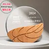 Madera Maciza Cristal Trofeo Personalizado Reunión Anual Empleado Destacado Equipo Creativo Madera Premio Medalla Souvenir Producción