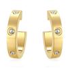 Venta al por mayor de fábrica moda ins europea y americana personalidad 4MM pendientes de diamante en forma de U pendientes de personalidad de acero de titanio joyería de acero inoxidable