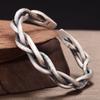 Pulseira Torcida Trançada Vintage para Homens e Mulheres Pulseira de Prata Tailandesa Personalizada Vintage Design Original de Nicho Pulseira de Abertura