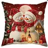 Funda de Cojín Decorativo Papá Noel Muñeco de Nieve Reno Impresa por un Lado para Navidad Invierno Sala de Estar Sofá Dormitorio