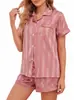 Comércio Exterior Transfronteiriço Conjunto de Pijama Feminino Jacquard de Cetim Europeu e Americano com Cardigã de Lapela, Manga Curta e Shorts Conjunto Loungewear
