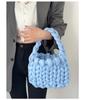 Lana islandesa super gruesa bolsa tejida a mano para manualidades bolsa terminada bolso de mensajero coreano para llevar a mano al por mayor de fábrica para mujer
