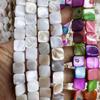 Aretes colgantes cuadrados de concha de agua dulce de 12 mm, material para collar, cuentas sueltas, accesorios de joyería DIY semiterminados al por mayor