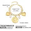 Colar Pingente Coração Pulseira Chique Moda Europeia e Americana Luxo Leve Versátil Corrente da Clavícula, Conjunto de Joias DIY