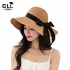 Sombrero de Pescador de Paja con Protección Solar de Verano para Mujer, Stock Listo de Fábrica, Sombrero de Cubo con Visera de Lazo, Circunferencia de Cabeza Grande, Sombrero de Cubo de Paja de Papel