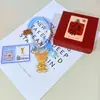 Ouro Puro 999 Masculino e Feminino Estiloso Criativo Tendência Joia Pingente Fofo e Requintado Presente para Amigos Atacado