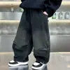Pantalones Vaqueros Niños Pantalones Holgados Estilo Coreano Pantalones de Pierna Torcida para Niños Primavera Otoño 2026 Nuevo Estilo Niños Medianos Pequeños Pantalones Largos Guapos Modernos