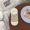 Calcetines de Raya Estilo Coreano para Primavera y Verano para Mujer, Calcetines Invisibles de Corte Bajo Antideslizantes de Algodón, Calcetines Cortos Transpirables Finos Estilo Universitario
