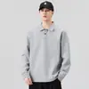 Sudadera tipo Polo para Hombre Otoño 2026 Nueva Ropa de Otoño e Invierno con Forro Polar y Cuello Camisero Camiseta de Manga Larga para Hombre