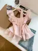 Camisa Dulce de Estilo Francés para Mujer con Cuello Cuadrado y Volantes, Mangas Acampanadas, Primavera/Verano 2026, Top Juvenil Elegante de Corte Holgado