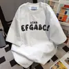 Camiseta Holgada de Manga Corta con Estampado de Letras Estilo Verano 2025 Hong Kong para Hombres y Mujeres, Tops Retro Versátiles de Moda para Estudiantes